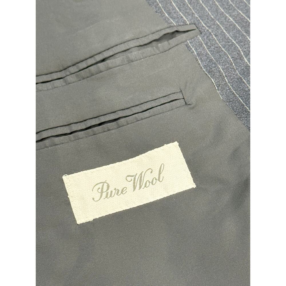 Cerruti 1881 Italian Pure Wool Pinstriped Suit Jacket Sport Coat Navy Blue 52 - Picture 5 of 7